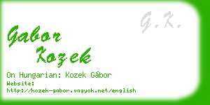 gabor kozek business card